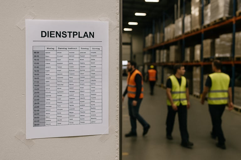Arbeitsrecht Dienstplan Bekanntgabe – Vier Tage sind kein Plan